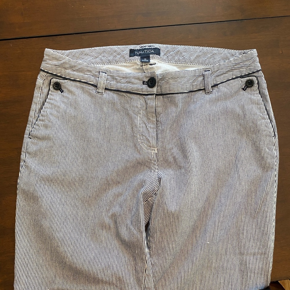 Nautica Blue and White Striped Pants